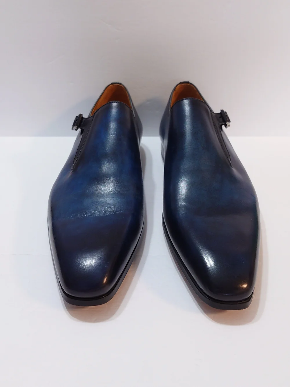 Magnanni Beltran Monk Strap Shoes Navy Blue RARE TO FIND